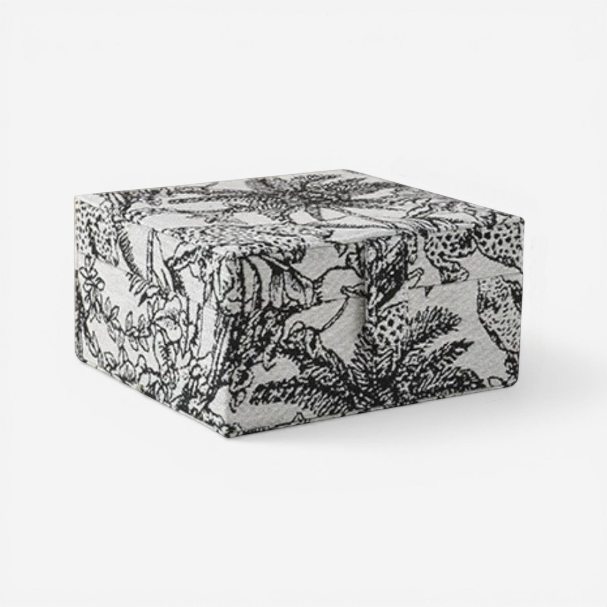 boîte à bijoux rétro en tissu fermée avec design vintage pour ranger bijoux et accessoires