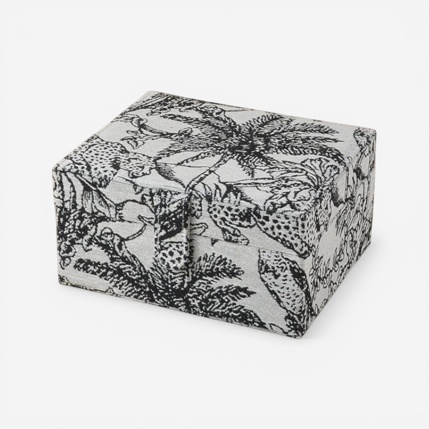 boîte à bijoux rétro en tissu fermée avec design vintage pour rangement de bijoux