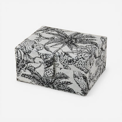 boîte à bijoux rétro en tissu fermée avec design vintage pour rangement de bijoux