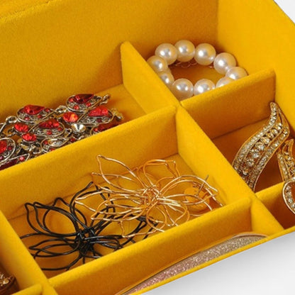 boîte à bijoux rétro en tissu avec rangement pour bagues boucles d’oreilles et accessoires