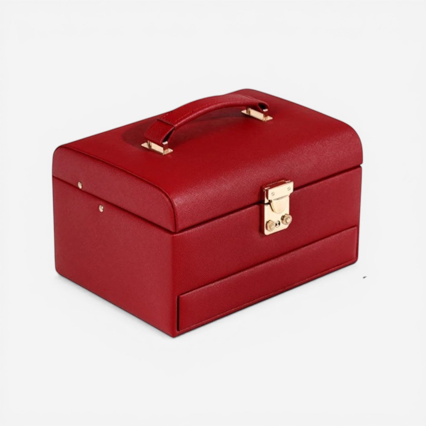 boîte à bijoux rouge classique avec fermeture sécurisée pour bijoux