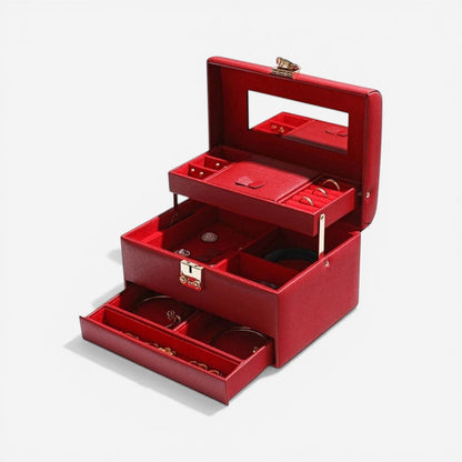 Boîte à bijoux rouge