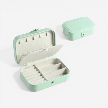 boîte à bijoux élégante en simili cuir avec boutons pour organiser les bijoux facilement