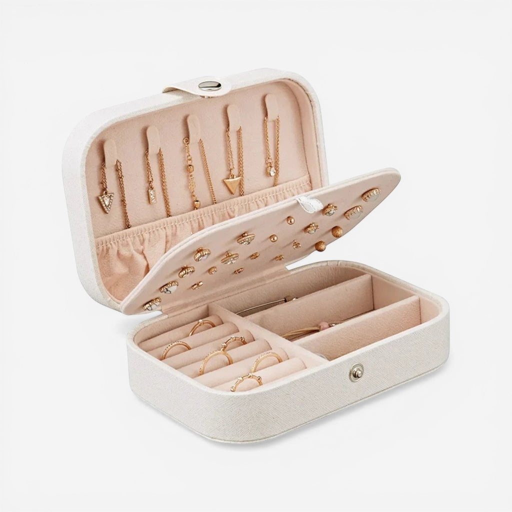 Boîte à bijoux en simili cuir à boutons