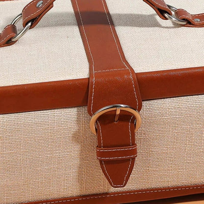 Boîte à bijoux grande capacité avec poignée de transport, parfaite pour emporter vos bijoux en voyage.