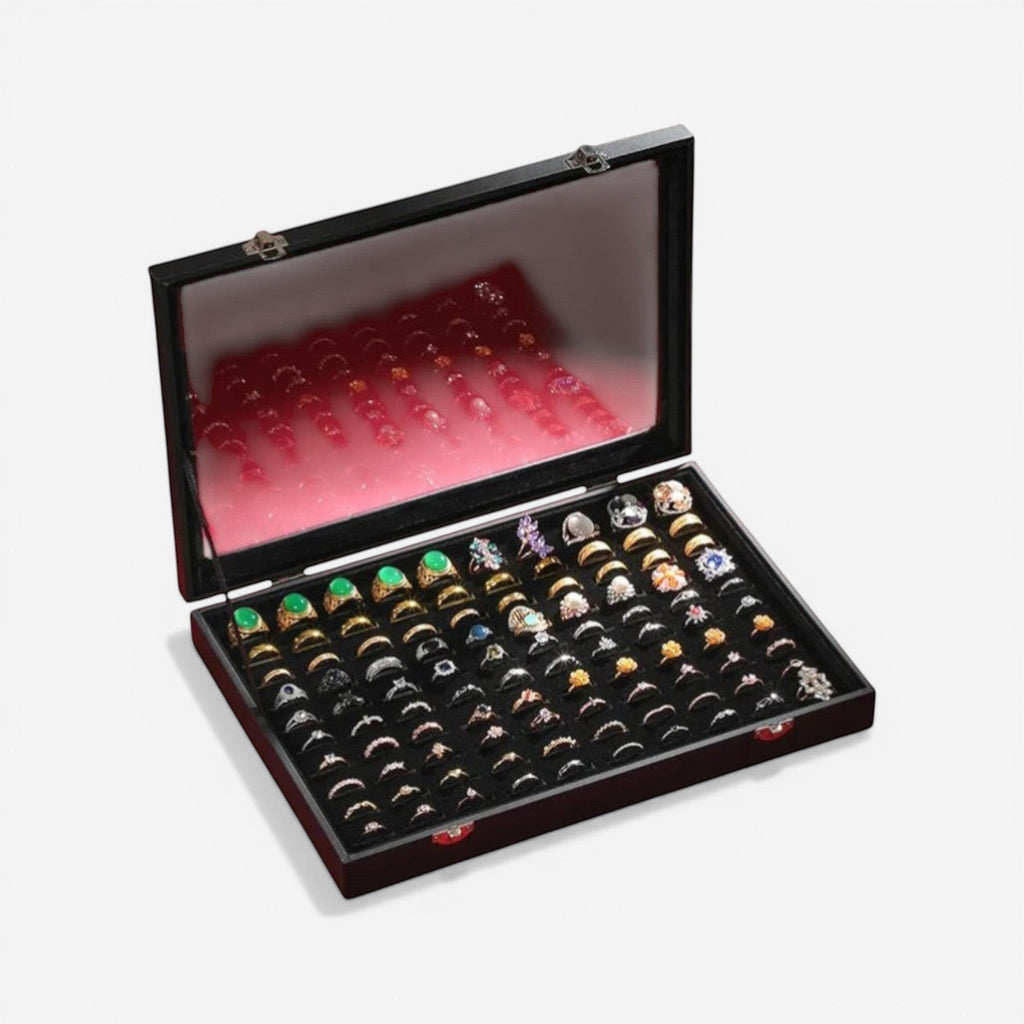 Boîte à bijoux couverte en velours