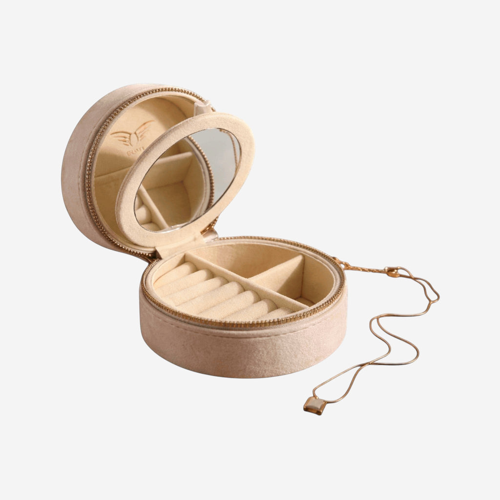 Boîte à bijoux de voyage en velours – élégance
