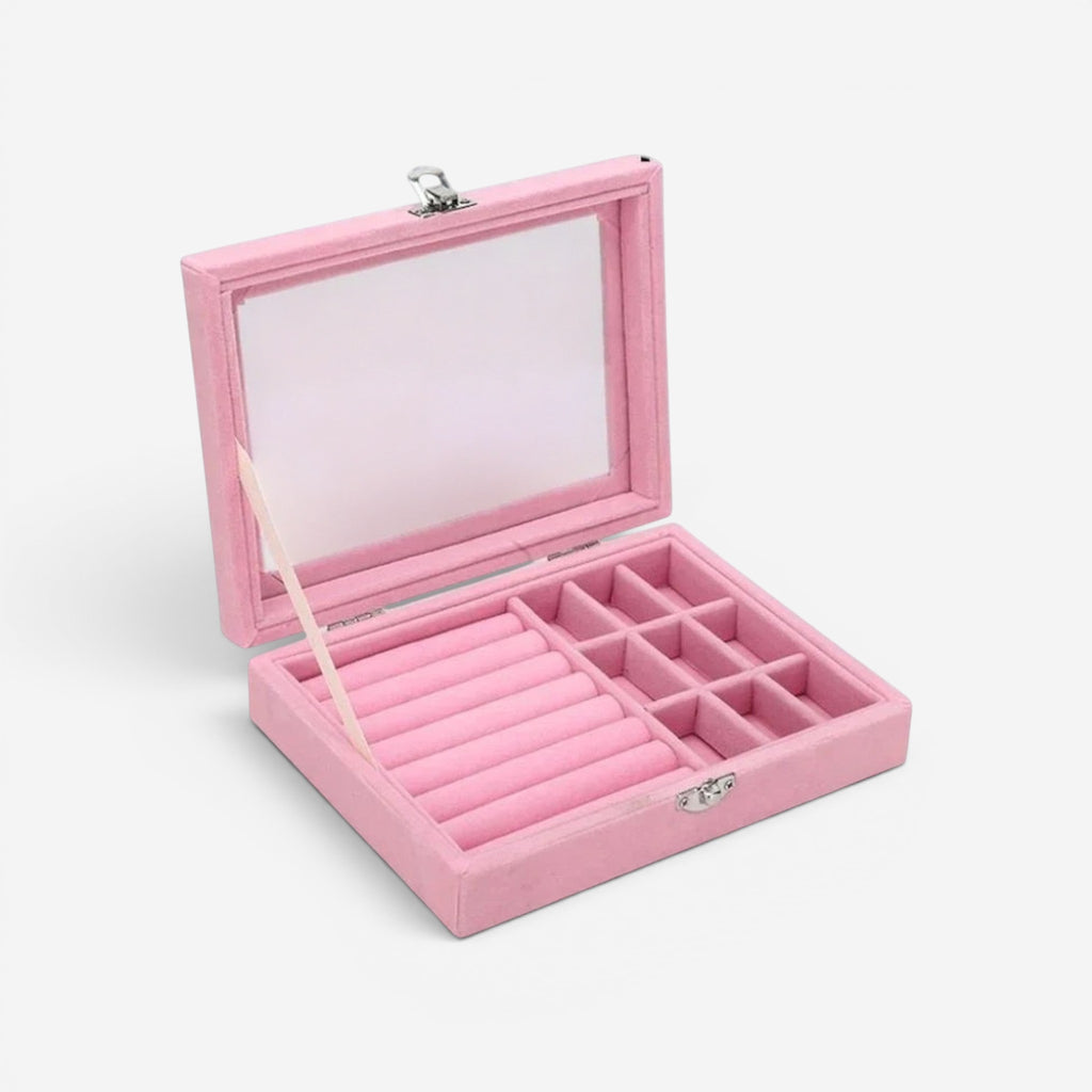 Boîte à bijoux en velours élégante