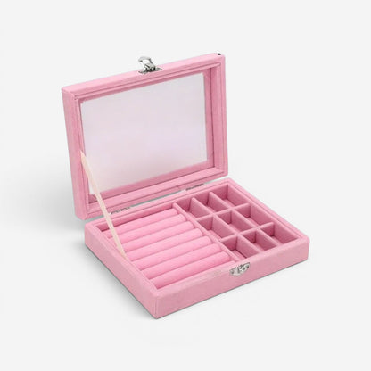 Boîte à bijoux en velours élégante