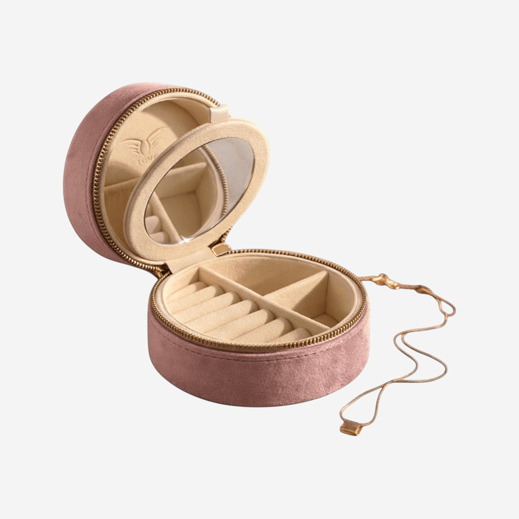 Boîte à bijoux de voyage en velours – élégance