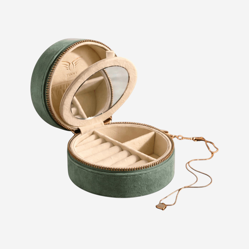 Boîte à bijoux de voyage en velours – élégance