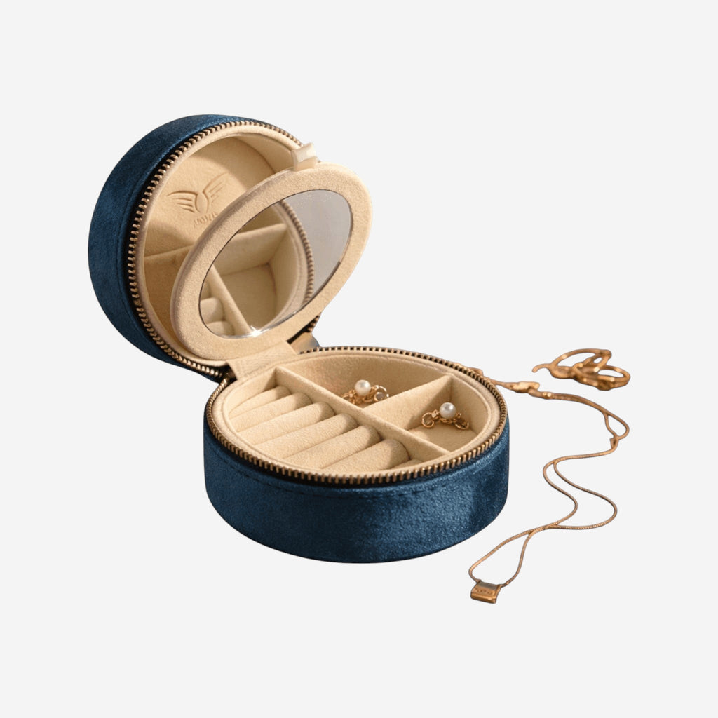 Boîte à bijoux de voyage en velours – élégance