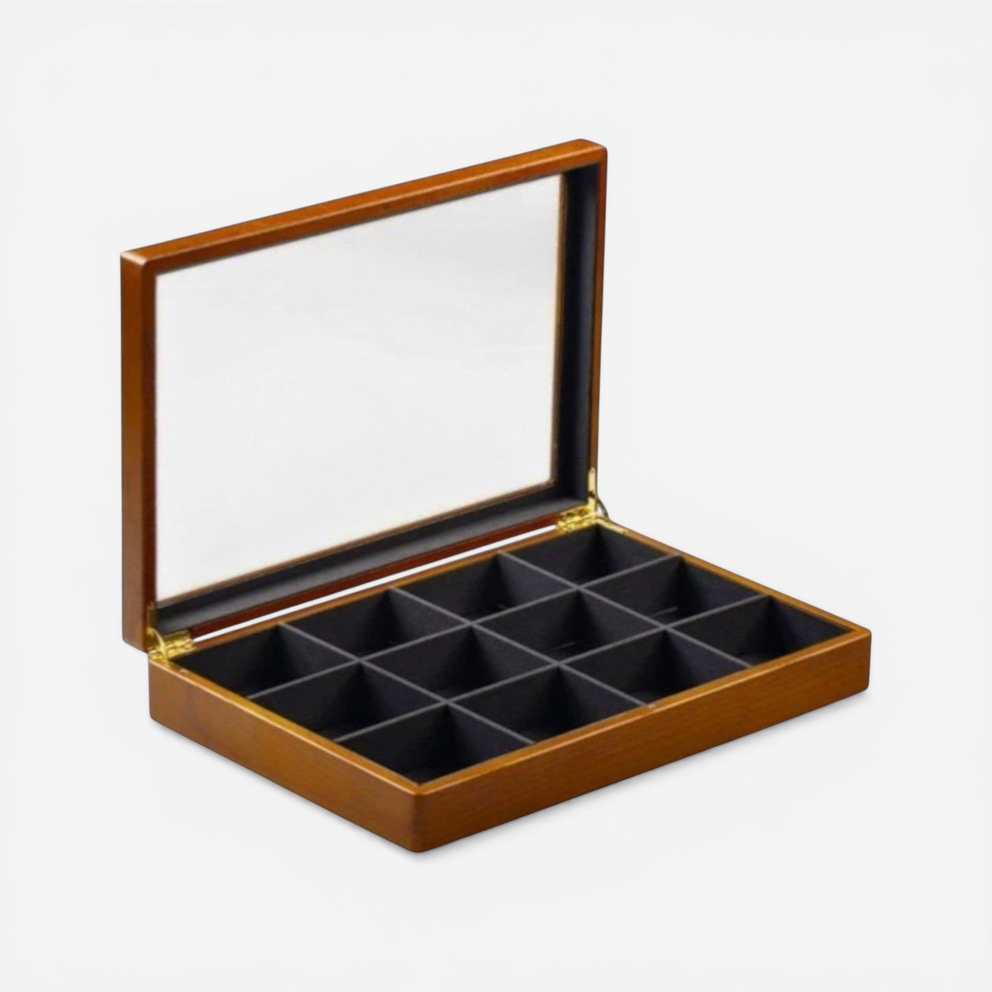 Boîte à bijoux en bois avec couvercle transparent et compartiments pour ranger bijoux facilement