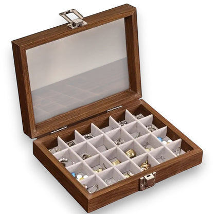 Boîte à bijoux vintage avec rangement pour bagues et intérieur en velours