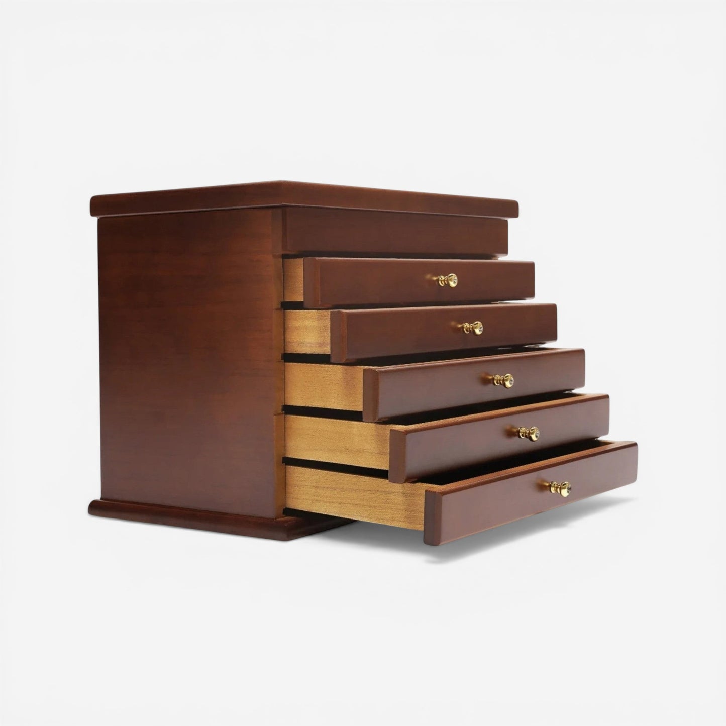 Boîte à bijoux vintage en bois avec tiroirs pour organiser bagues colliers et bracelets
