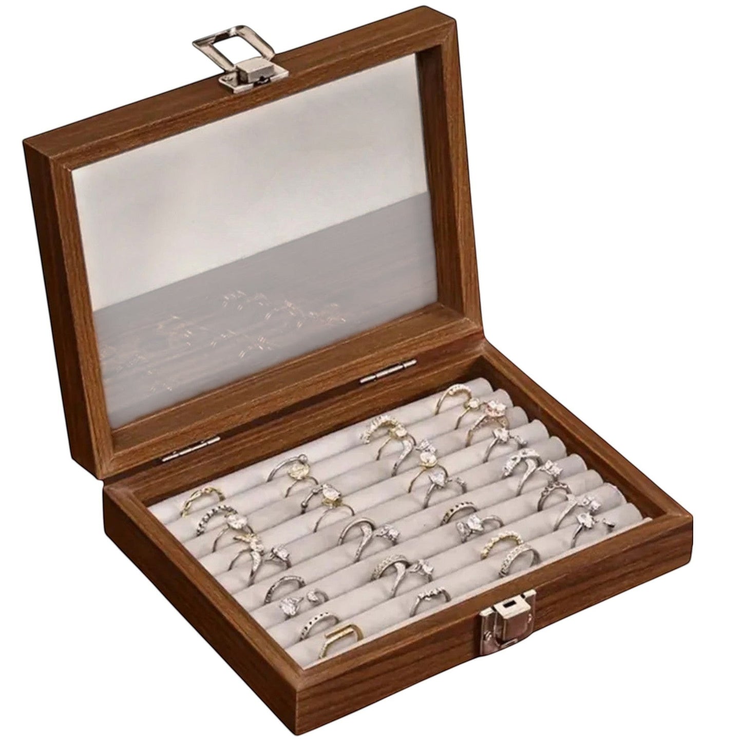 Boîte à bijoux vintage avec compartiments pour un rangement pratique des bijoux