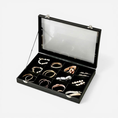 Boîte à bijoux design avec vitre transparente
