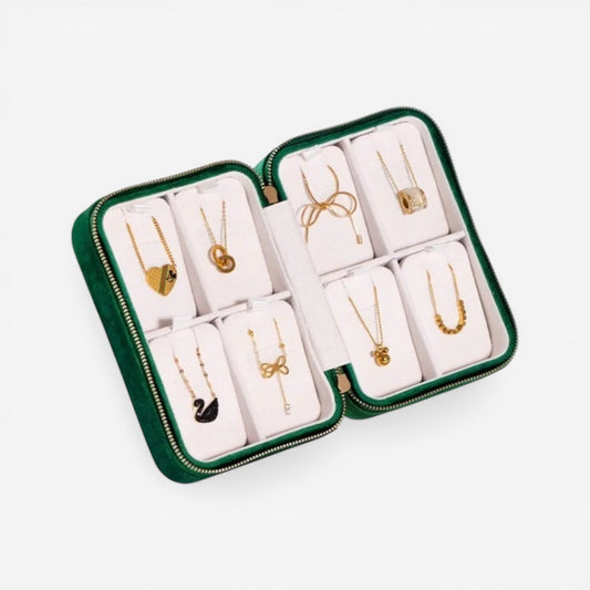 boite à bijoux de voyage compacte avec compartiments pour organiser bagues colliers et accessoires