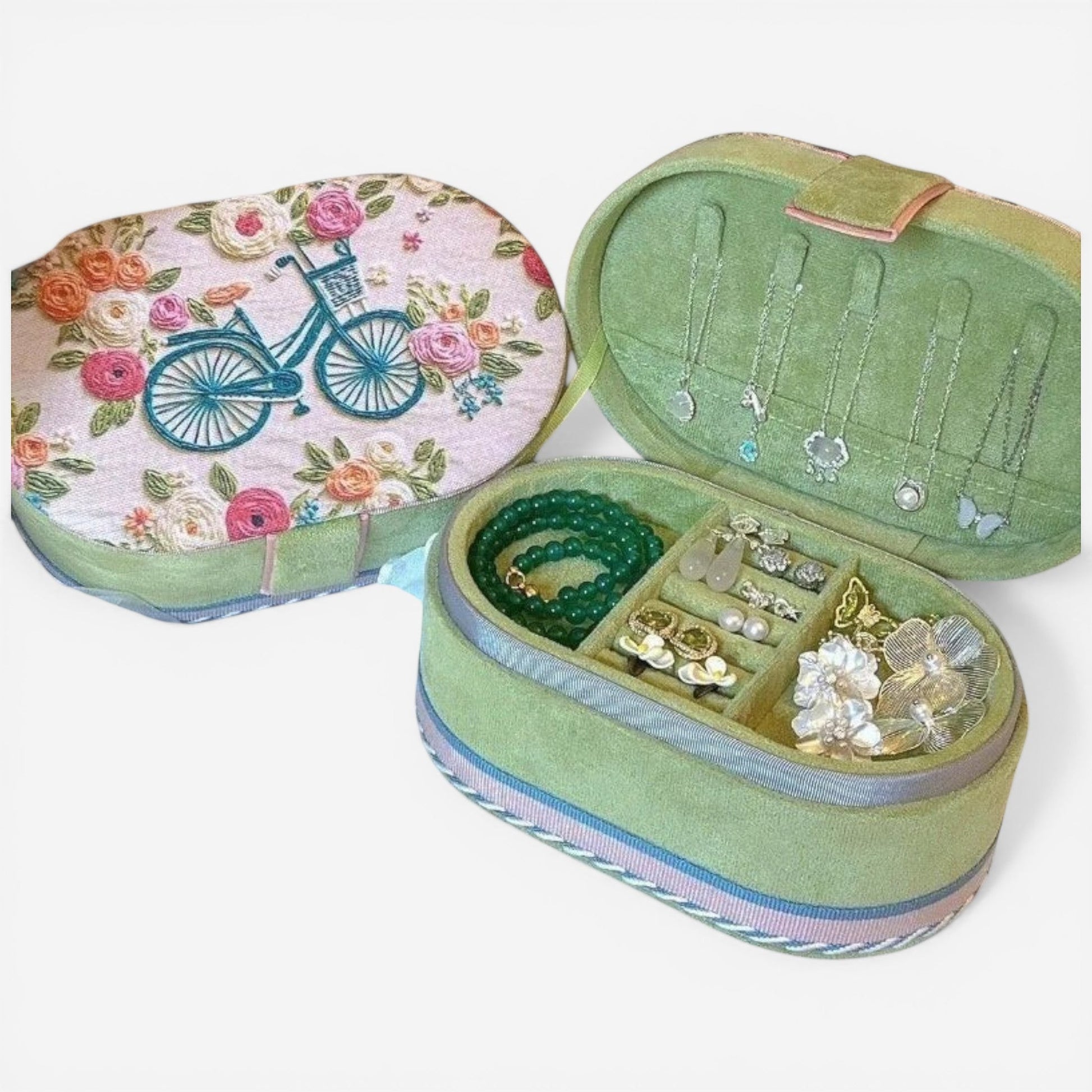 boîtes à bijoux de voyage élégantes compactes avec rangement pour bagues et colliers