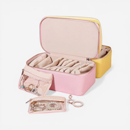 boite de rangement de bijoux de voyage portable avec compartiments pour bagues colliers et boucles d’oreilles