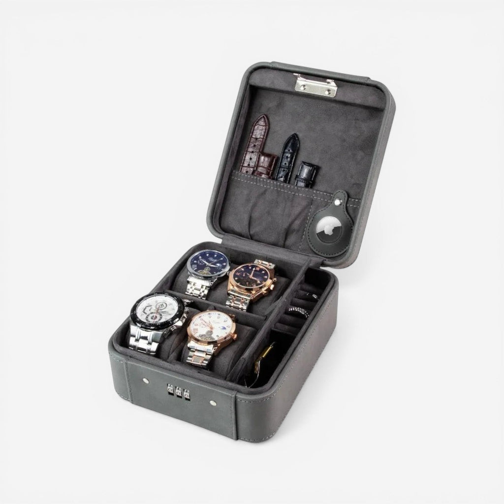 Boîte à bijoux en cuir pour montres