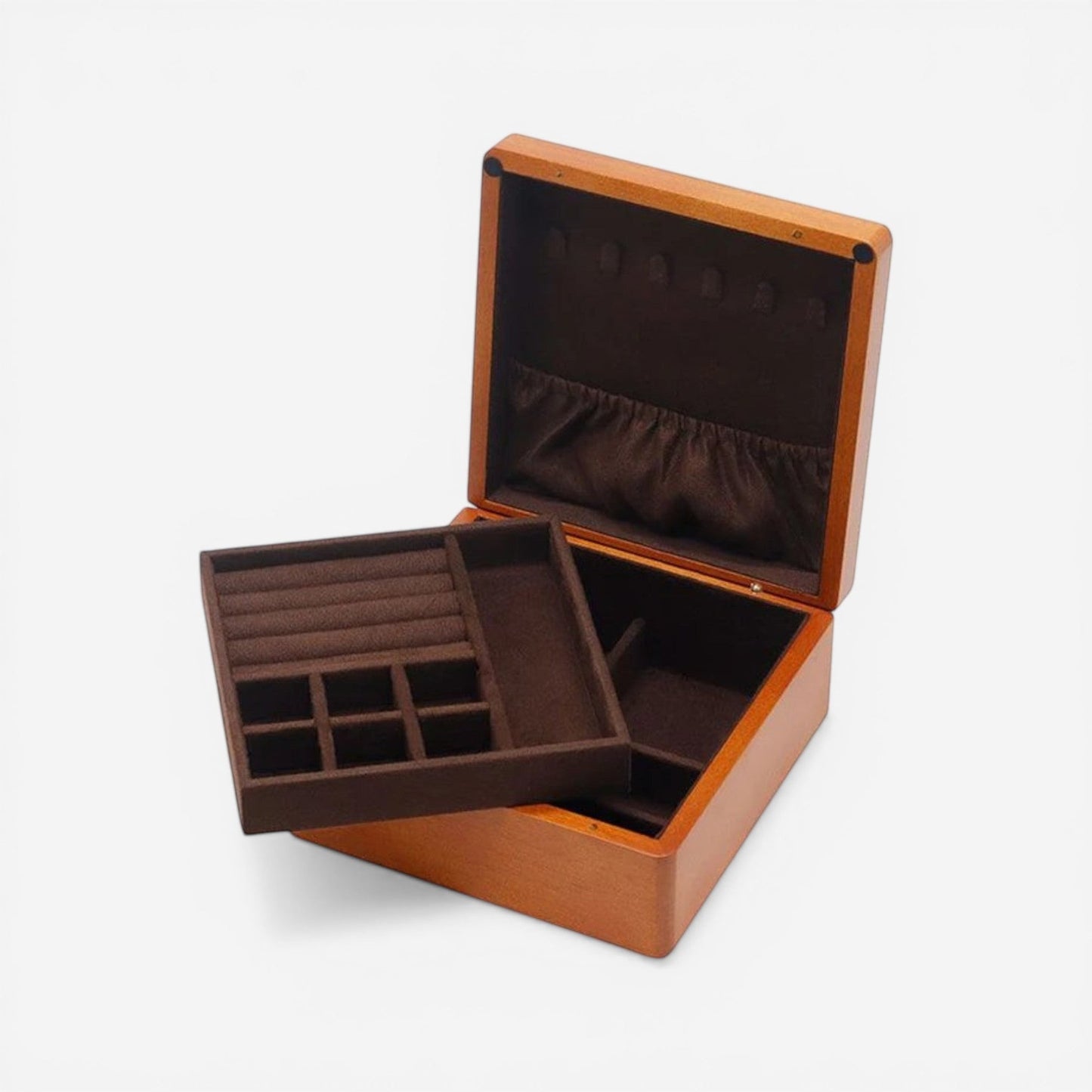 coffret a bijoux en bois chic avec rangements pour bagues colliers et bracelets