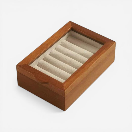 petite boîte à bijoux en bois avec rangement pour bagues et accessoires
