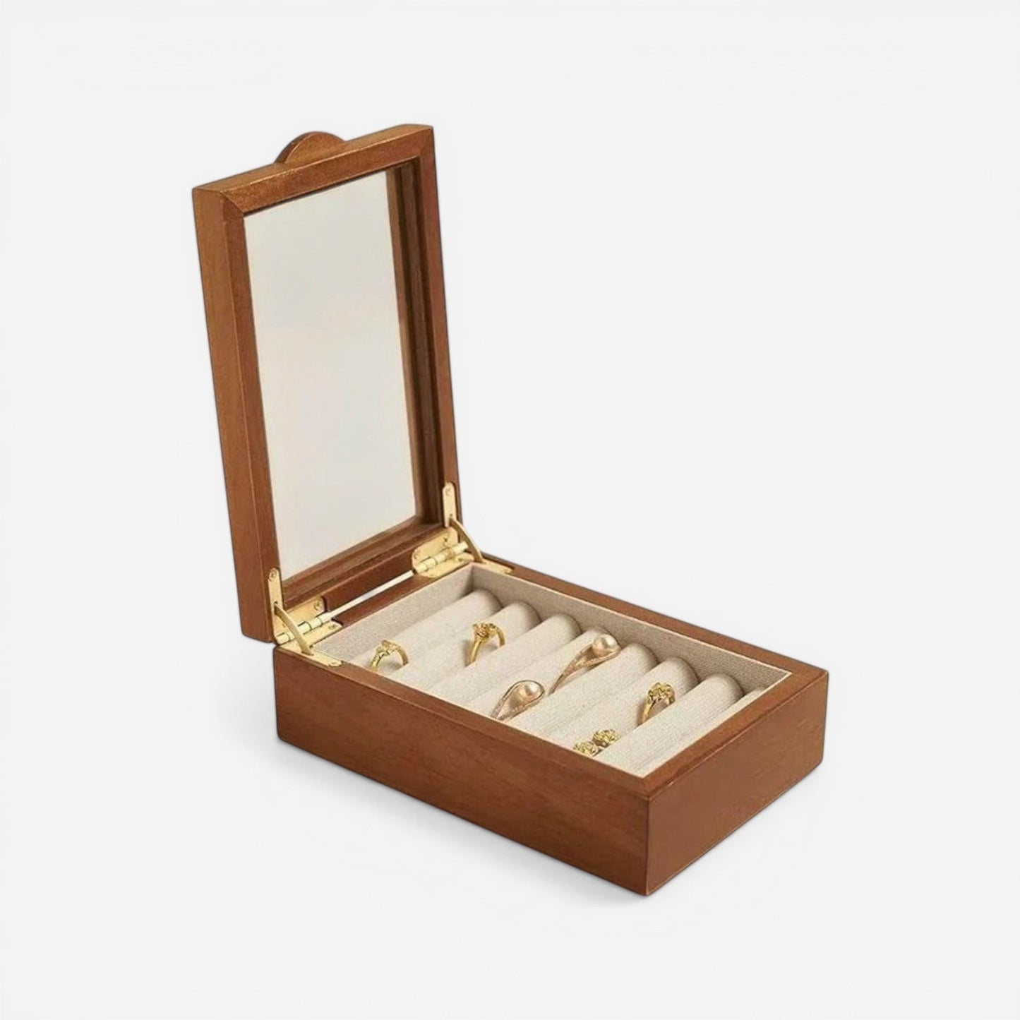 petite boîte à bijoux en bois idéale pour voyage avec compartiments pour bijoux