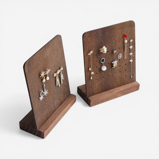 porte boucles d oreilles en bois pour organiser et exposer bijoux avec support stable