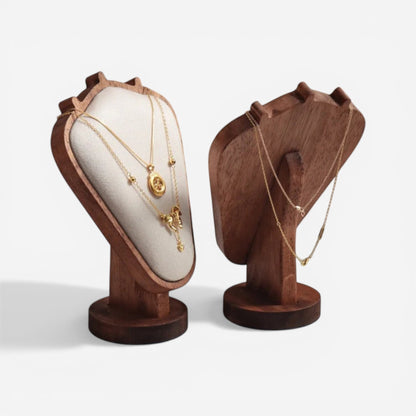 porte colliers en bois double support pour rangement et présentation de bijoux