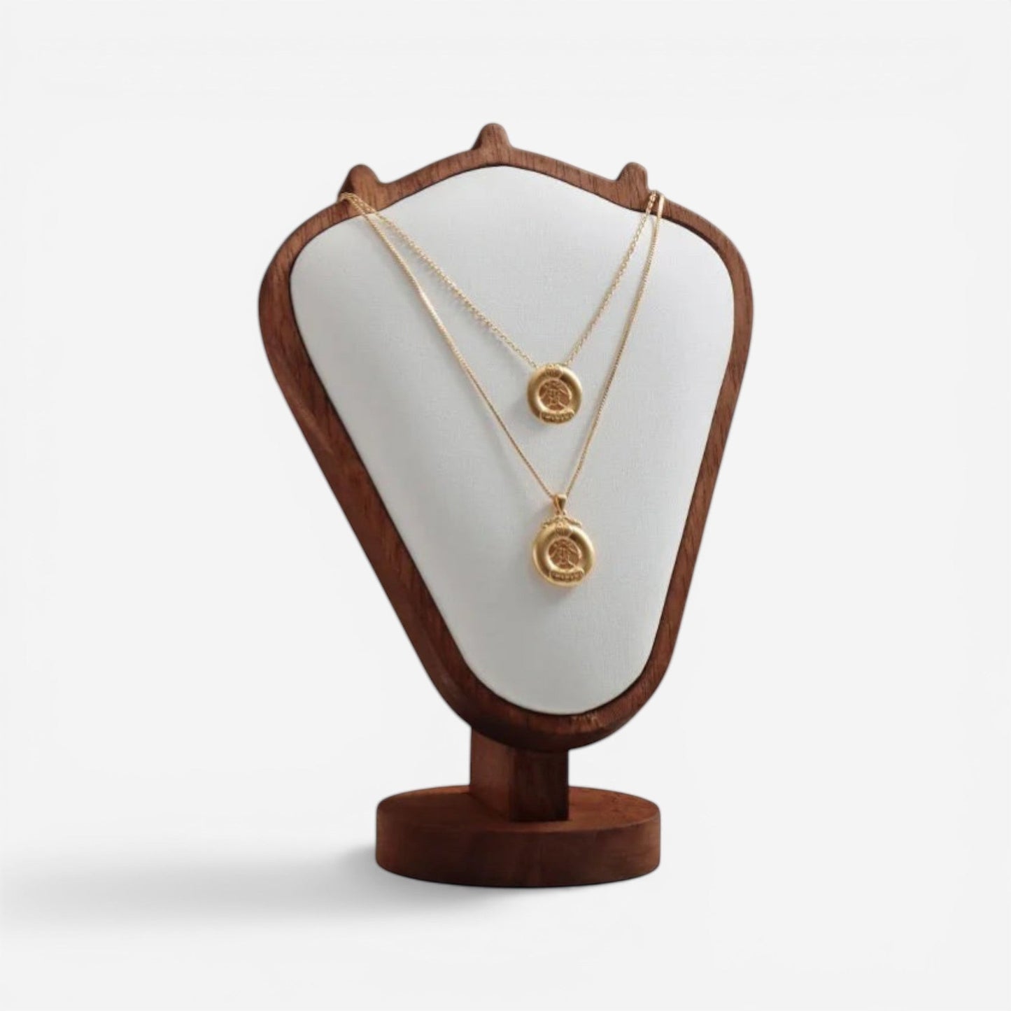 presentoir a colliers en bois blanc avec support pour ranger et exposer bijoux
