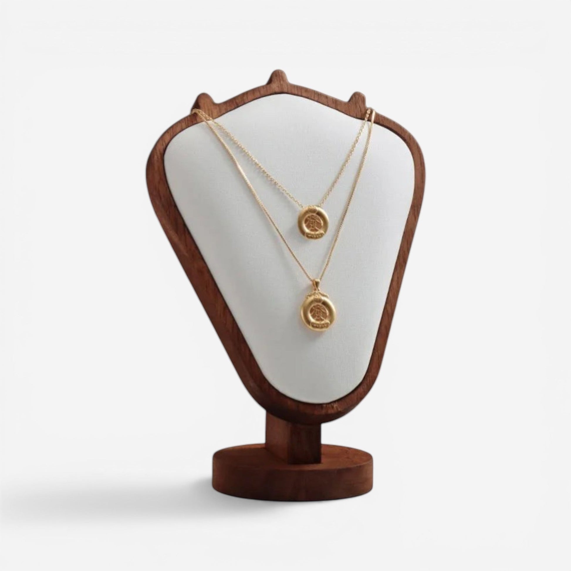 presentoir a colliers en bois blanc avec support pour ranger et exposer bijoux