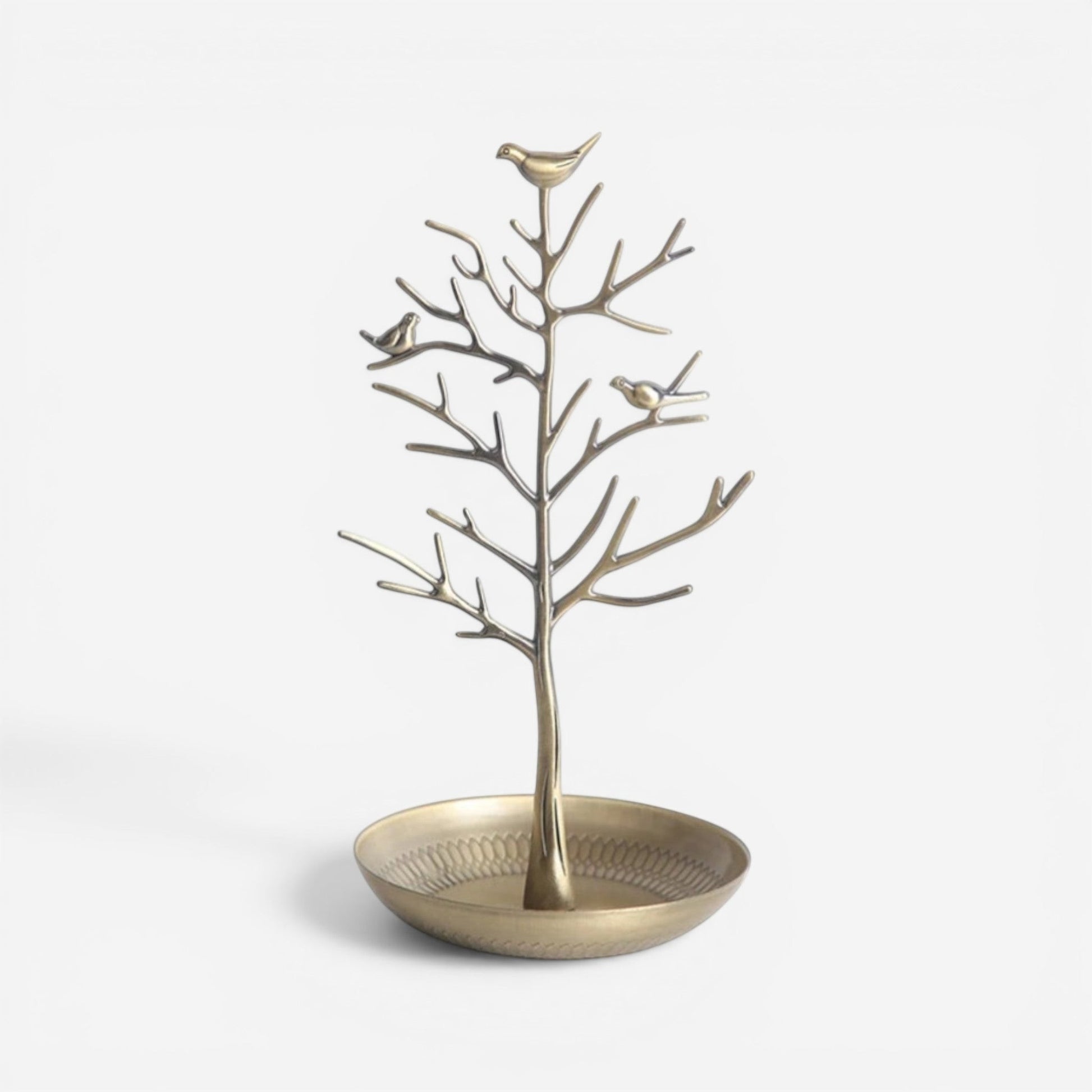 Présentoir à bijoux en alliage doré en forme d’arbre, élégant, pour accrocher colliers et boucles d’oreilles.