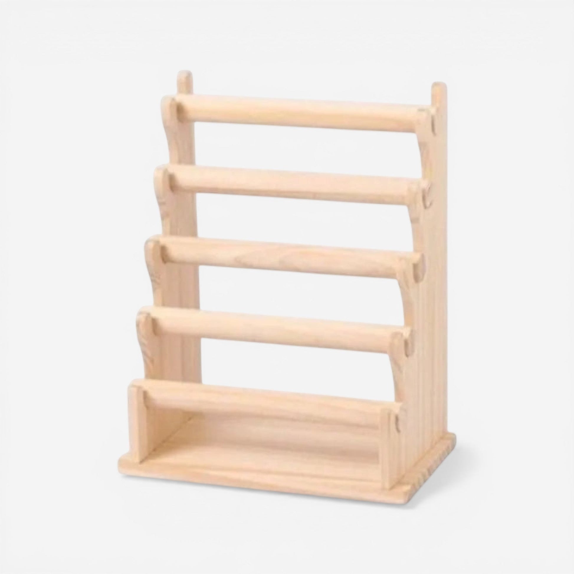 présentoir de bijoux en bois clair classique au design épuré