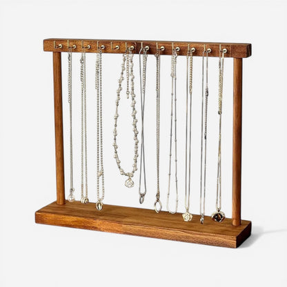 présentoir bijoux design en bois massif pour organiser et exposer les bijoux