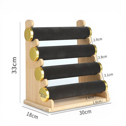 présentoir à bijoux en bois avec étagères pour organiser bracelets et accessoires
