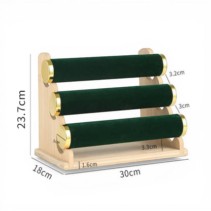 présentoir bijoux en bois vertical avec supports multiples pour bracelets