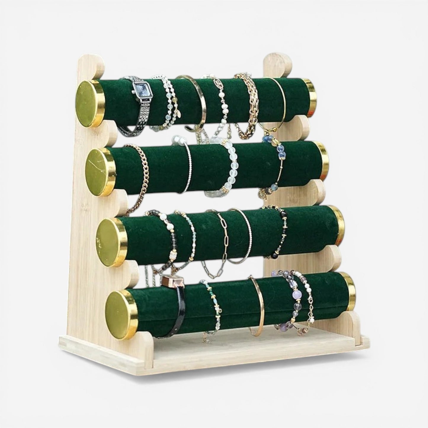 présentoir à bijoux en bois avec supports pour bracelets et montres