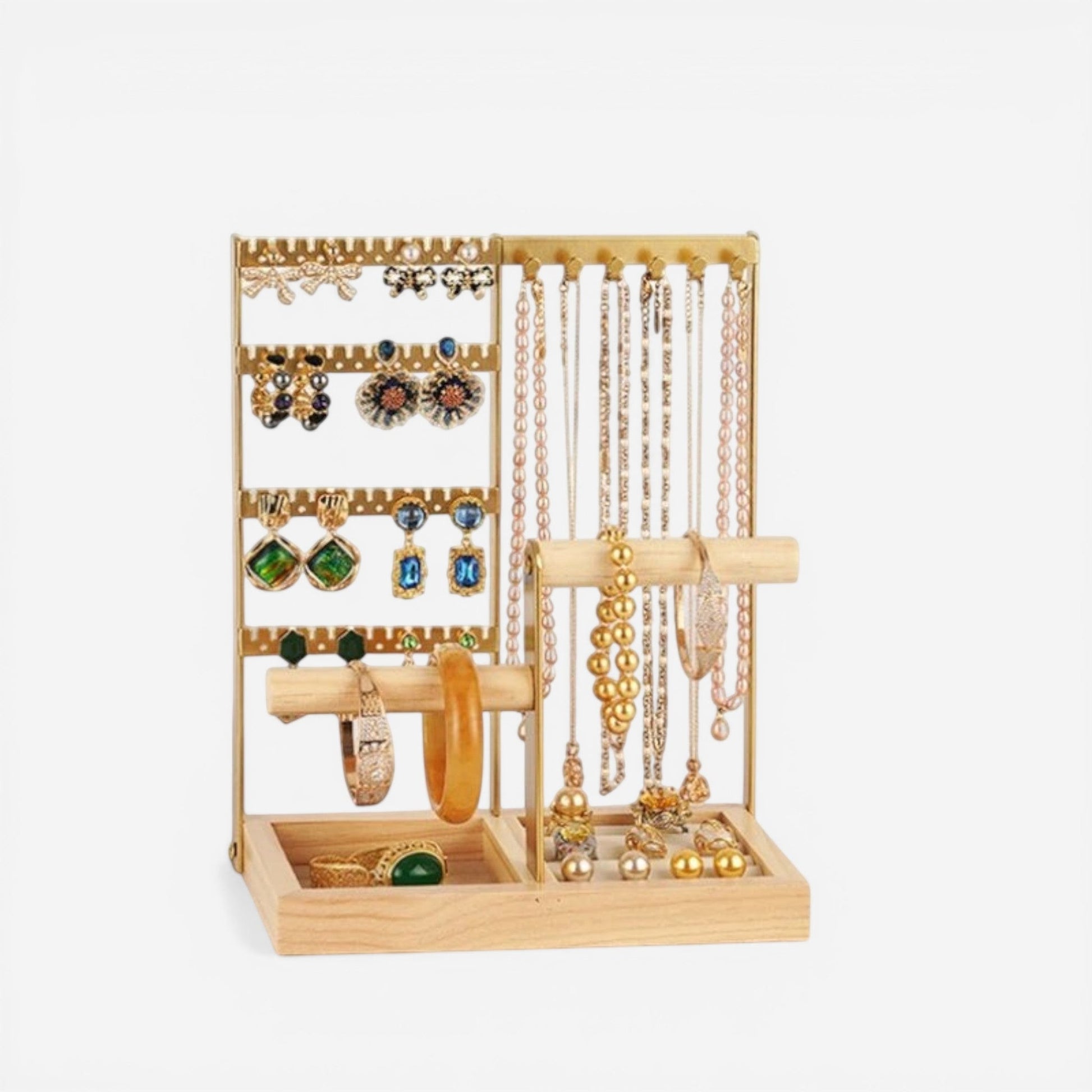 présentoir bijoux et bracelets design avec structure stable et compartiments