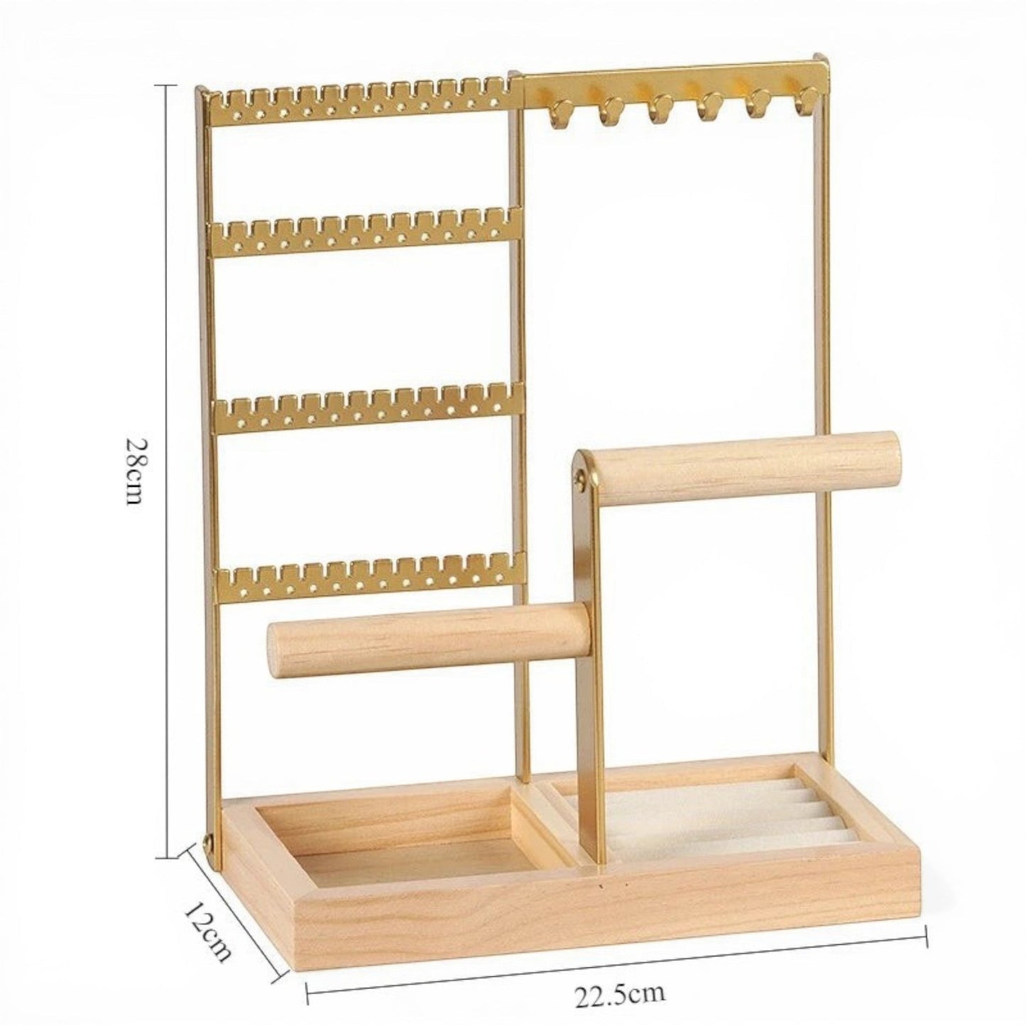 présentoir moderne pour bijoux et bracelets avec supports multiples