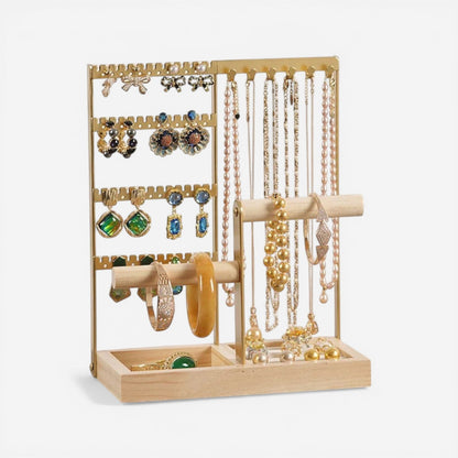 organisateur de bijoux et bracelets avec supports pour colliers et accessoires