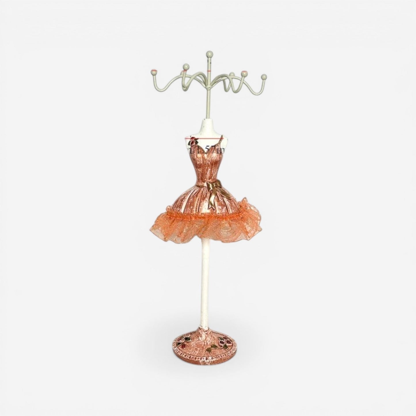 présentoir de bijoux moderne en métal cuivre design pour organiser colliers et accessoires