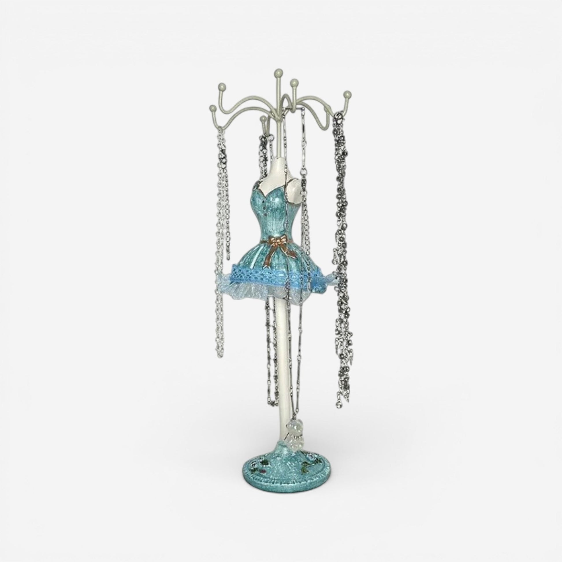 présentoir de bijoux moderne design bleu pour suspendre colliers et accessoires