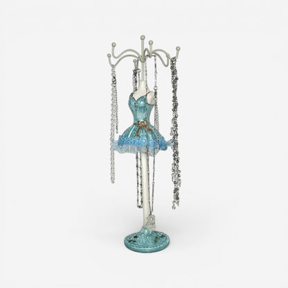 présentoir de bijoux moderne design bleu pour suspendre colliers et accessoires