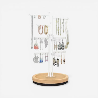 présentoir bijoux rotatif à plusieurs niveaux pour exposer et organiser différents types de bijoux