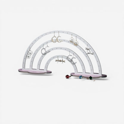 Présentoir de boucles d'oreilles arc-en-ciel