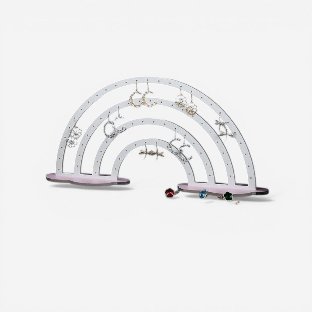 Présentoir de boucles d'oreilles arc-en-ciel