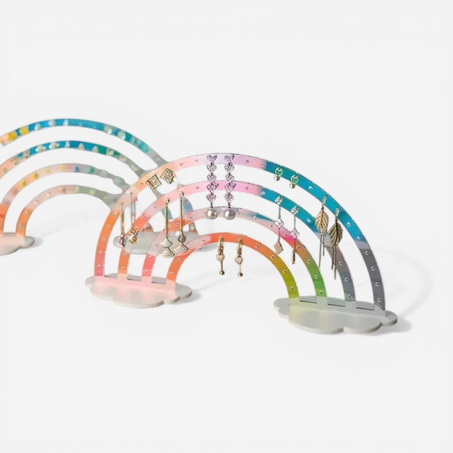 présentoir de boucles d’oreilles arc-en-ciel multicolore en forme d’arcs pour organiser bijoux