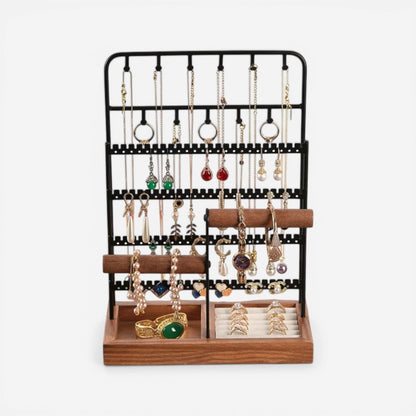 présentoir pour boucles d’oreilles avec grille et support pour organiser plusieurs paires