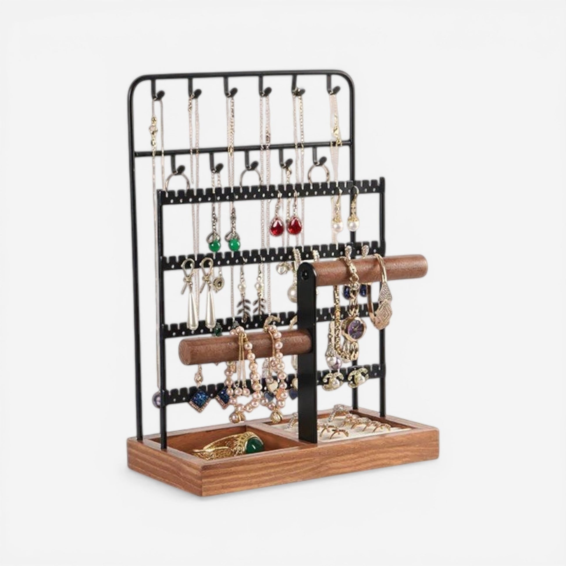 présentoir vertical pour boucles d’oreilles avec plusieurs niveaux pour rangement pratique